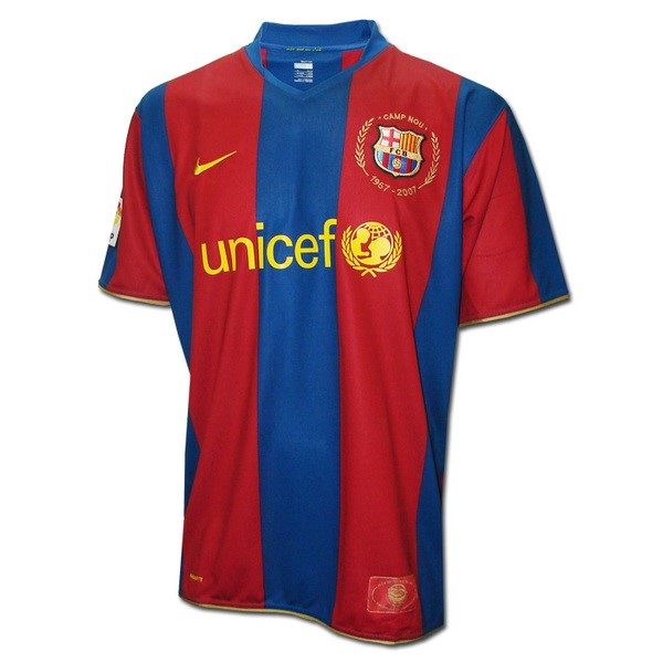 Camiseta Barcelona Primera equipo Retro 2007 2008 Azul Rojo